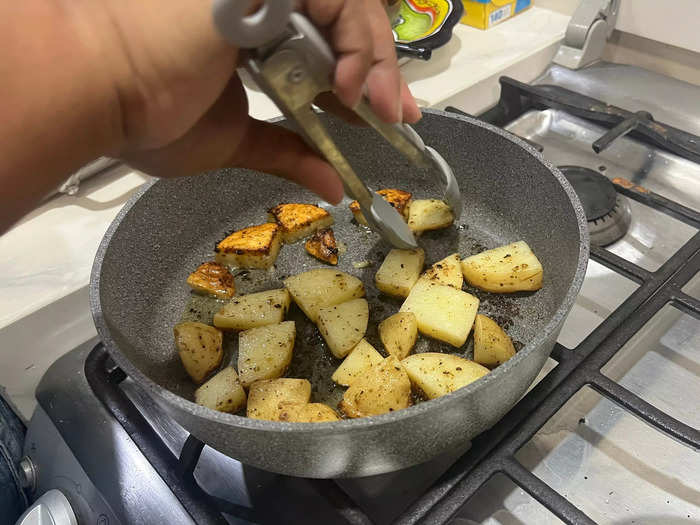 I sautéed the potatoes for 20 minutes before flipping.