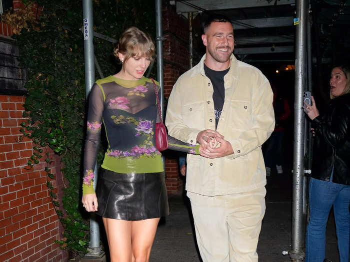 October 15, 2023: One day after crashing "SNL," Kelce and Swift held hands again after dining together in New York City.