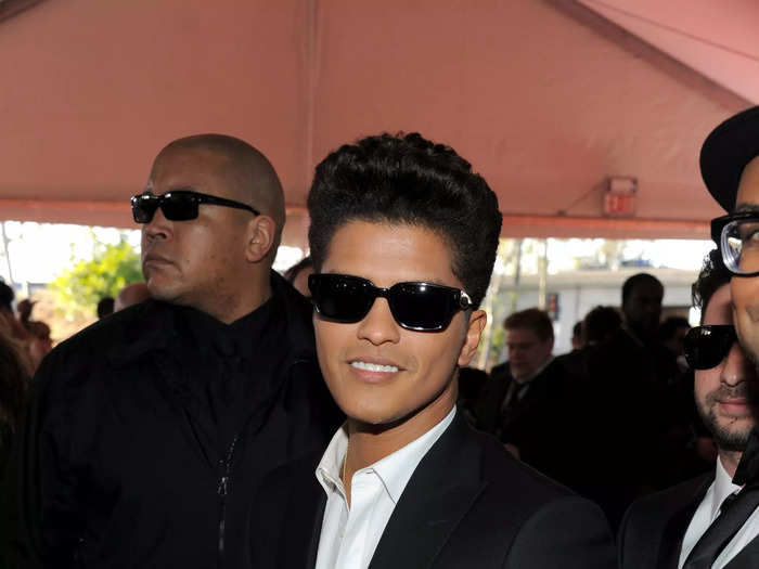 Bruno Mars scored seven nominations at his first Grammys in 2011.