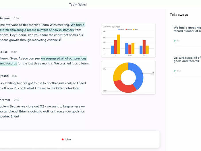 Otter is an AI note-taker that transcribes video and audio in real time