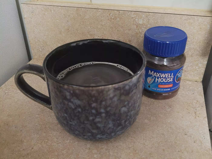 Maxwell House has several instant-coffee flavors, but I bought the original roast in the smallest size.