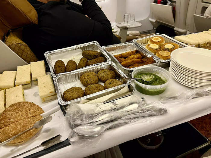 My favorite part of the dining experience was when the flight attendants pushed a cart filled with smaller dishes through the cabin.