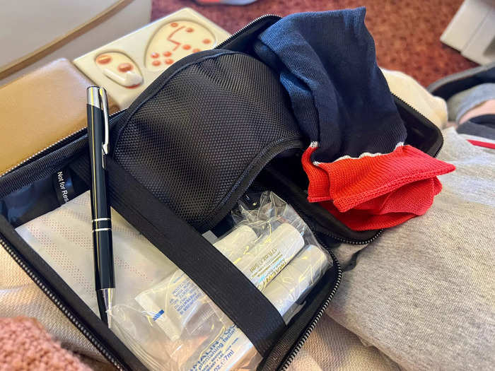 In particular, the amenity kit was made by Tumi and came with everything I