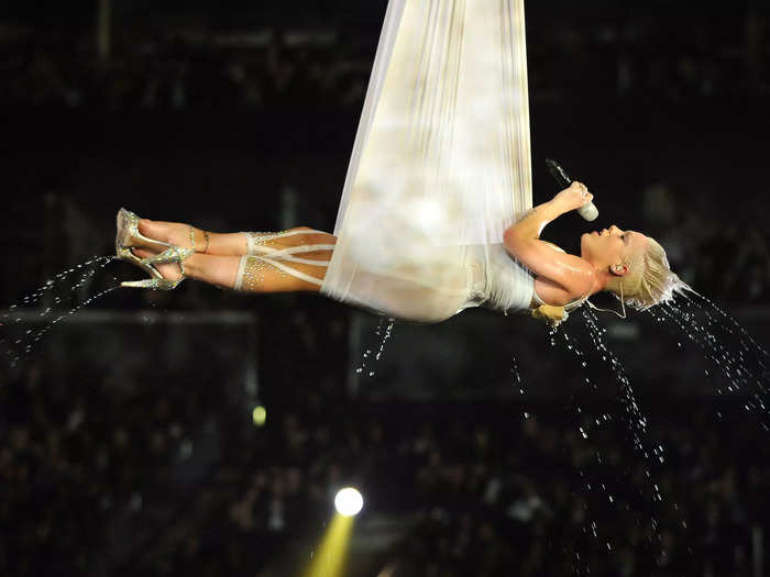 Pink shocked the world with her aerial skills and performance at the 2010 Grammys.