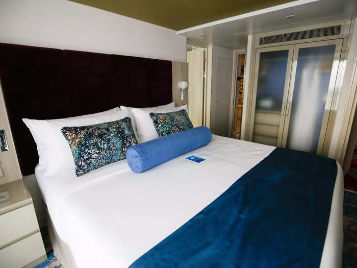 Most cruise cabins have one studio-like bedroom. But as the “ultimate” accommodation, travelers in the townhouse have two bedrooms at their disposal.