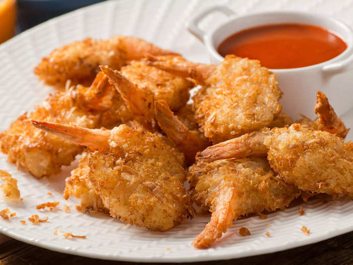 Air-fried coconut shrimp is also great for game day.