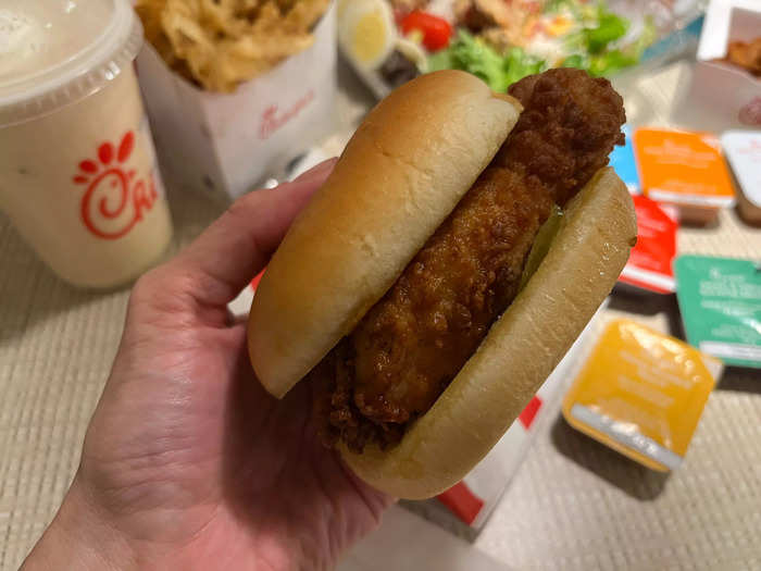 I started with the original Chick-fil-A chicken sandwich, but it let me down.