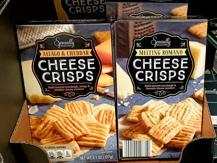 The Specially Selected cheese crisps pack flavor and crunch.