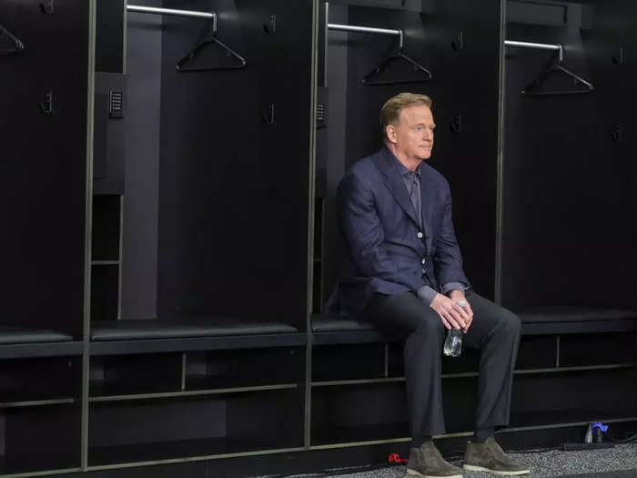 The locker rooms function as a green room for press events.