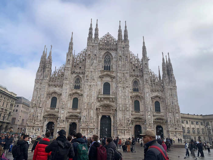 The next day, we headed out into the wet, foggy morning to catch our train to Milan.