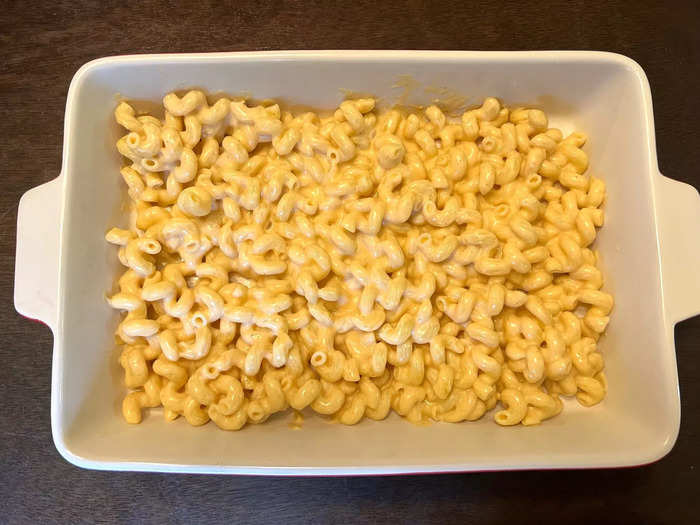 Then, I began building my mac-and-cheese pan. 