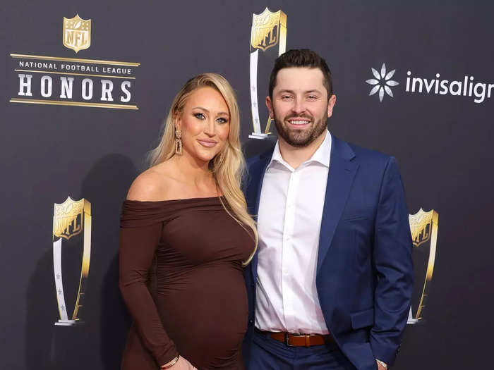 Emily Wilkinson and Baker Mayfield kept things casual.