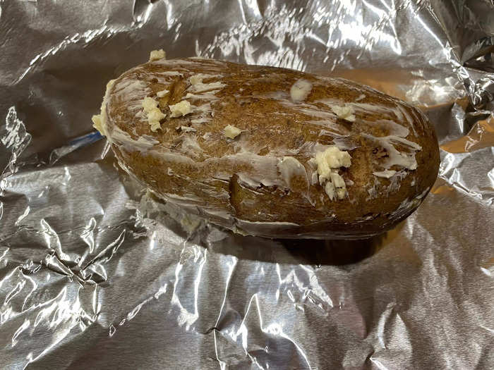 I wrapped the potato in foil and set it inside my slow cooker.