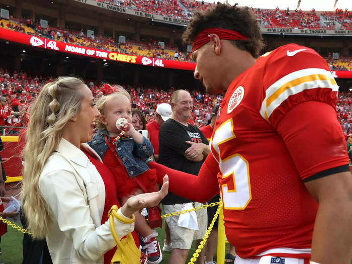 Mahomes and Matthews welcomed their daughter, Sterling Skye, in February 2021.