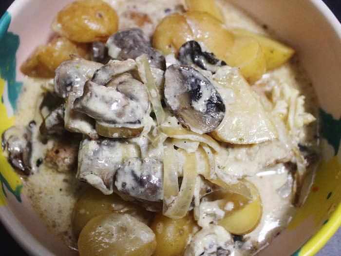 Slow-cooker pork chops in a mushroom cream sauce is the height of cozy comfort food.