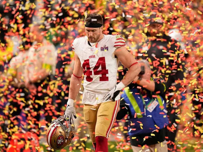 San Francisco 49ers fullback Kyle Juszczyk appeared disappointed as he walked off the field.