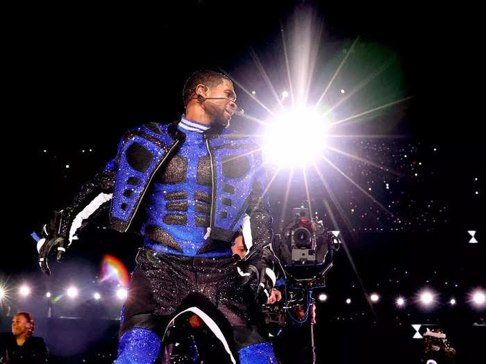 Usher performed hit after hit during the halftime show.
