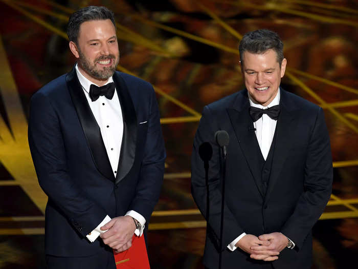 February 2017: Damon and Affleck returned to the Oscars stage to present an award together.