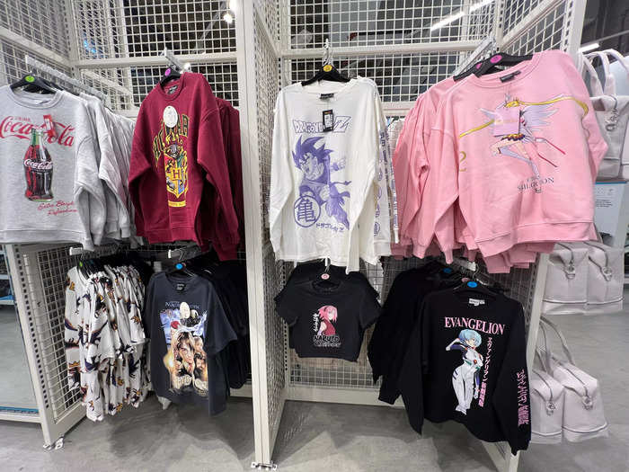 There were graphic T-shirts all over the place. The "Harry Potter" one on the bottom left was $14.