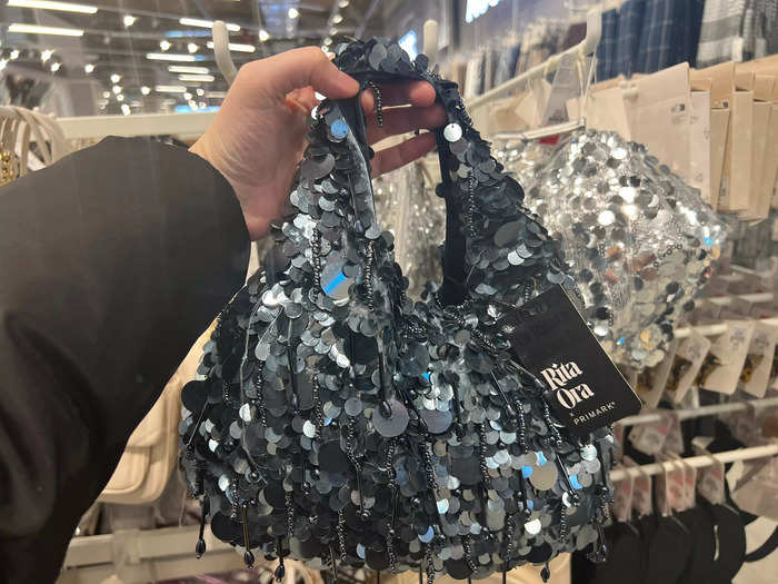 I also saw a sequined bag from the Rita Ora x Primark collab, which was released in September and consists of "169 pieces across knitwear, denim, tailoring, casualwear and outerwear, along with accessories and shoes," Women