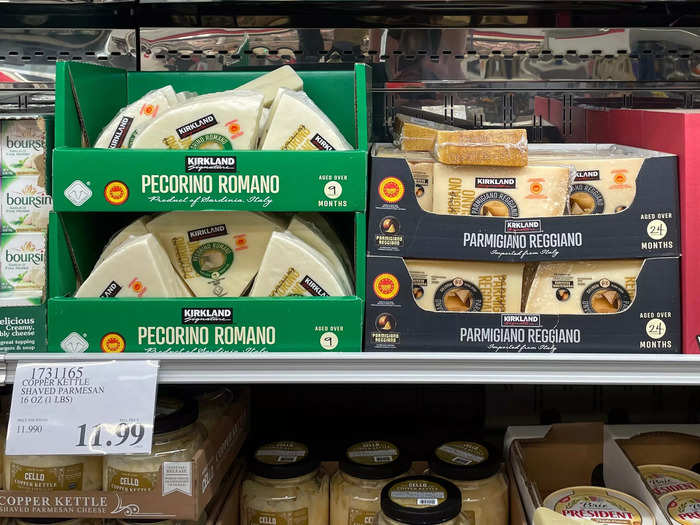 Kirkland Signature Pecorino Romano and Parmigiano-Reggiano are worth the price.