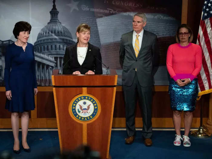 After the Senate passed the Respect for Marriage Act in November 2022, Sinema stood out in sequins at the press conference that followed.