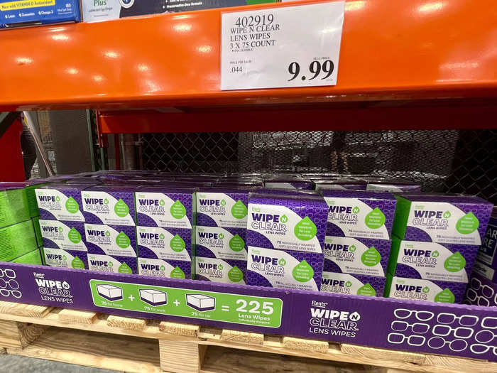 Eyeglass wipes, which we also buy often, are a great deal at Costco.