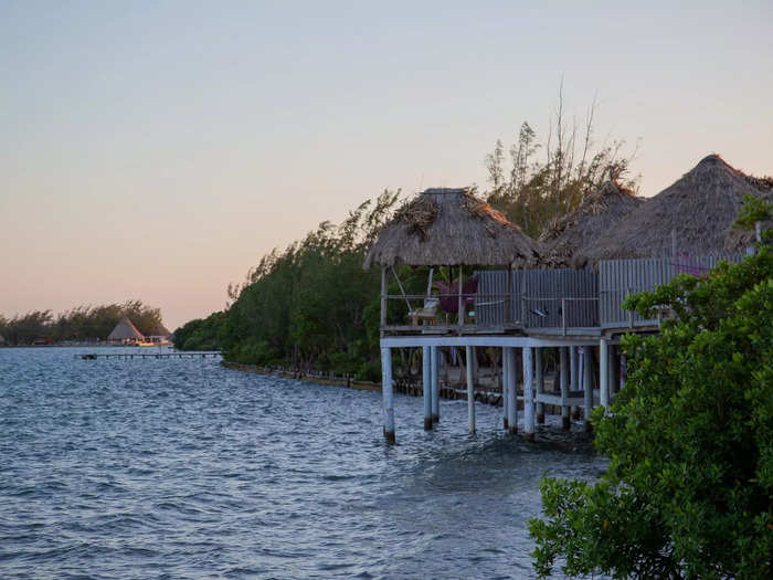 The island is also home to bungalows with shared decks as well as cabanas. 