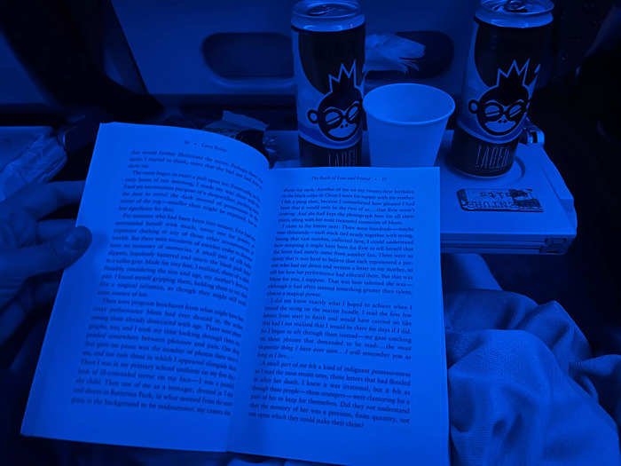 I enjoyed a few Bira 91 beers with dinner and then read until we landed a few hours later.