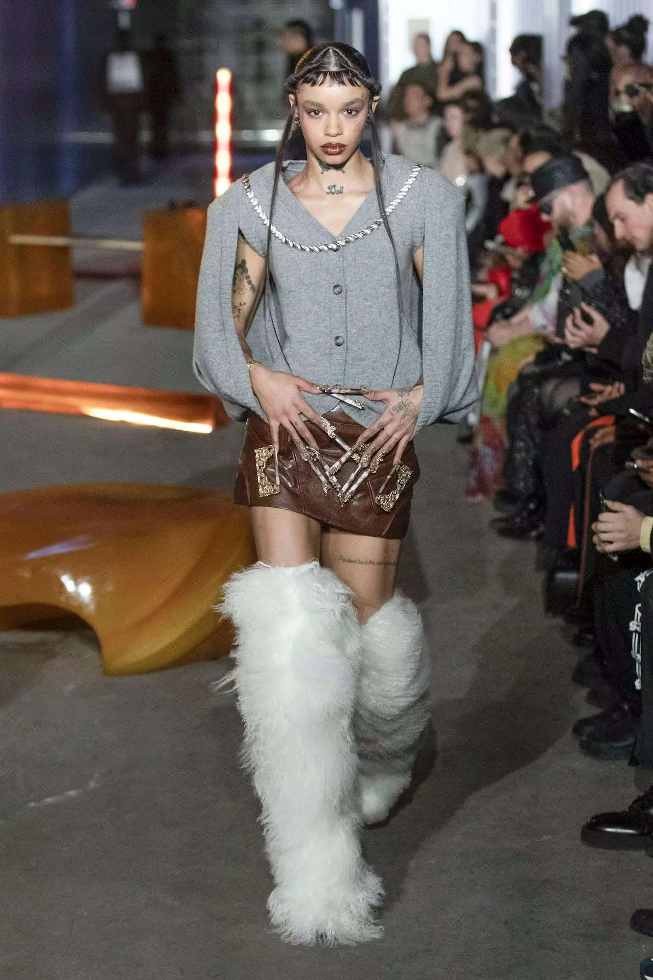 A model walks the Luar runway during New York Fashion Week.