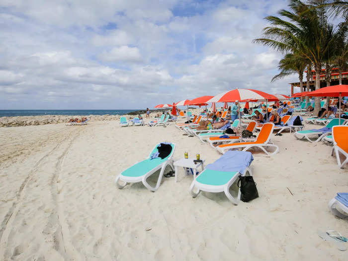 I spent most of the afternoon stationed at one of the ocean-front loungers.