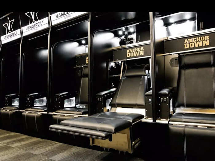 Each locker has a built-in recliner and door that can transform into a sleep pod