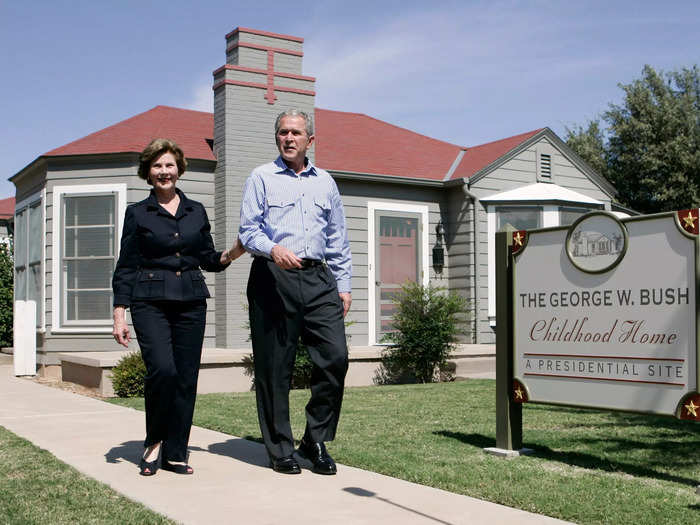 The Bush family lived in this 1,400-square-foot home in Midland, Texas.