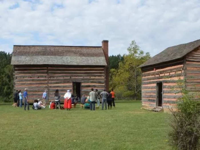 James K. Polk grew up on a humble homestead, which has been recreated for a National Historic Site.