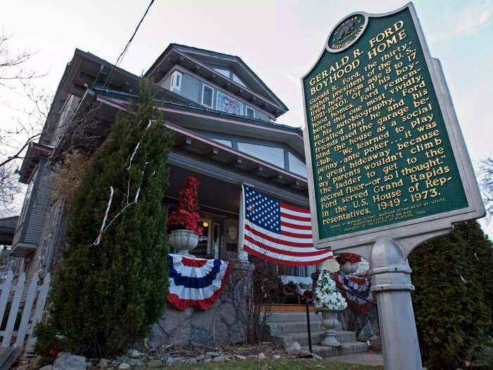 Gerald Ford lived in this Grand Rapids, Michigan, home from ages 8 to 17.