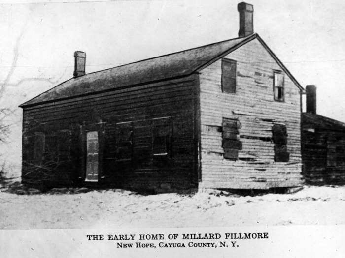 Millard Fillmore, the 13th president, grew up in a log cabin in New Hope, New York.