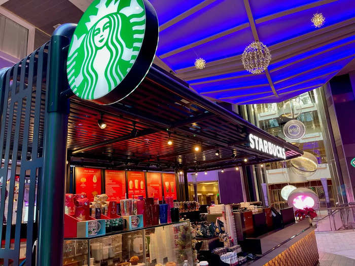 The Starbucks kiosk on the Symphony of the Seas wasn