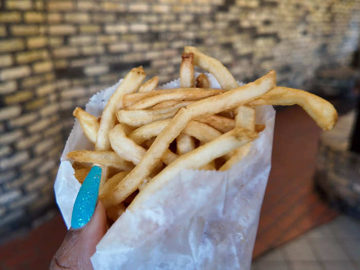 The fries were well-seasoned but not as memorable.