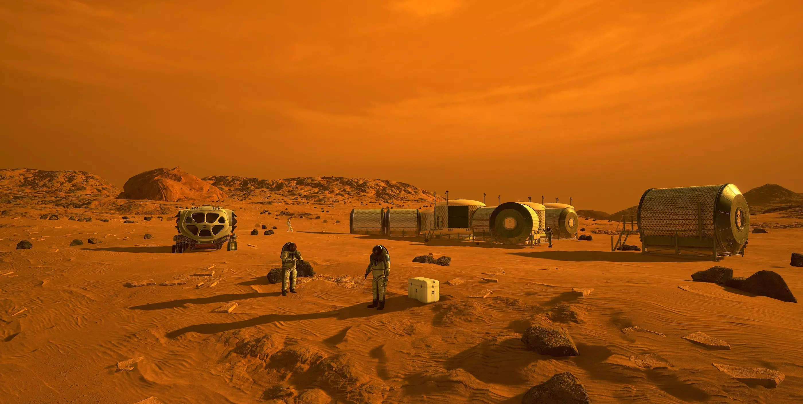 Volunteers in mars human habitat 