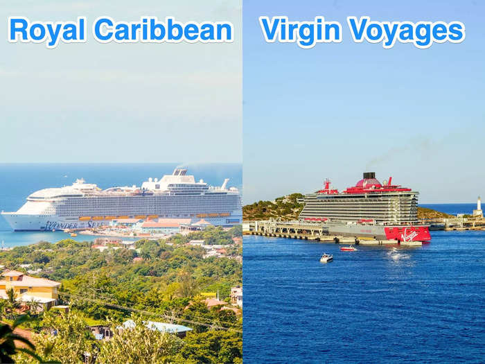 The Royal Caribbean ship was twice the size of Virgin Voyages