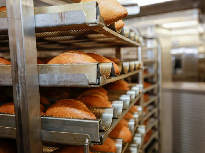 Besides servicing the Main Dining Room, the kitchen also prepares the ship’s breads and pastries.