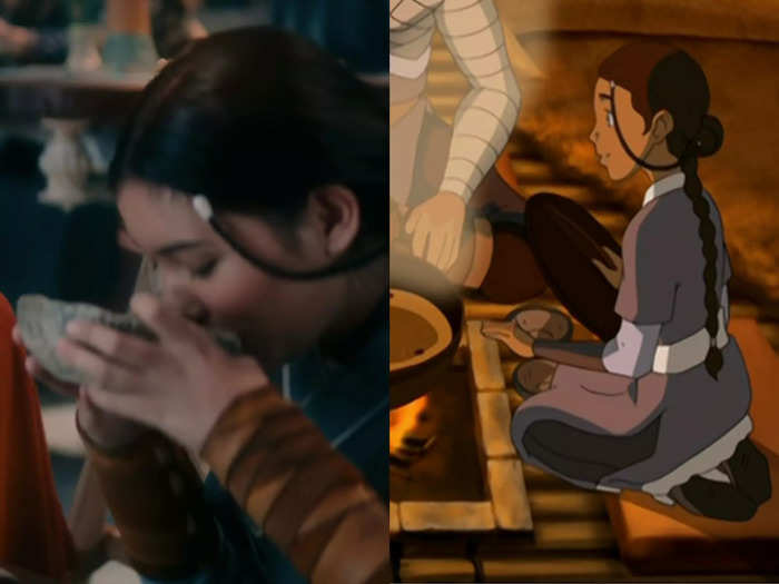 Katara enjoys sea prune soup, which she has in a memorable meal in the cartoon. 