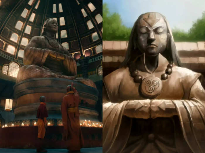 The statue of Avatar Yangchen actually appears in the Eastern Air Temple in the Avatar Universe.