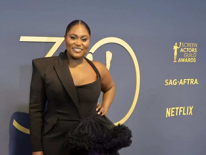 Danielle Brooks nodded to "The Color Purple" in her voluminous tulle gown, which featured various shades of lilac, lavender, and violet.