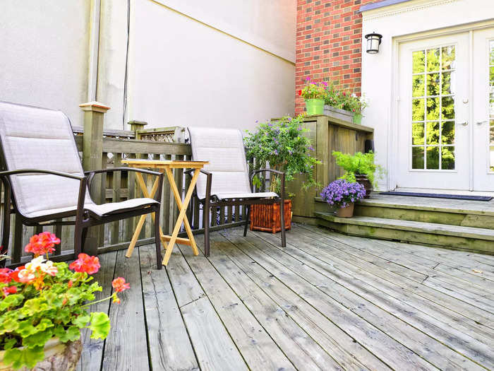 Replace worn-out patio furniture with weather-resistant pieces.