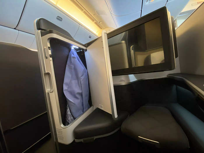 The first-class suite had plenty of storage options.
