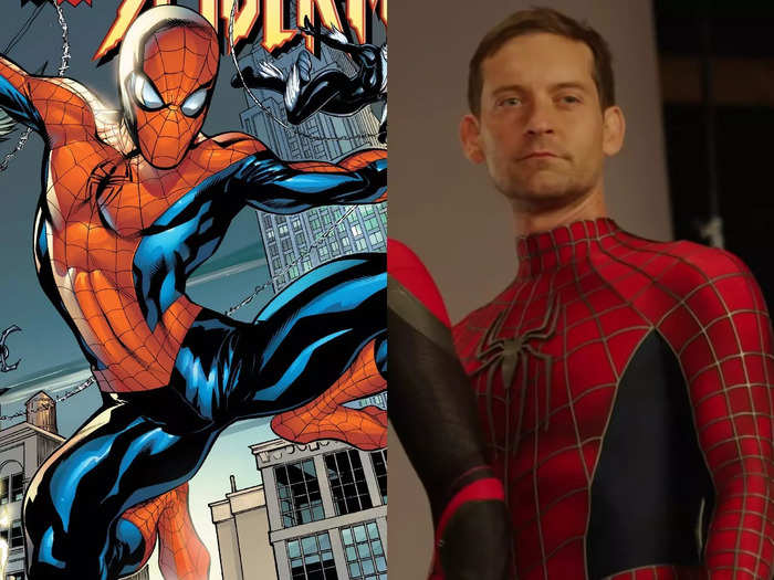 And our original live-action Spider-Man, Tobey Maguire, also donned the suit again, 14 years after his last appearance in "Spider-Man 3."