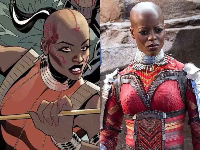 Another member of the Dora Milaje is Ayo, played by Florence Kasumba.