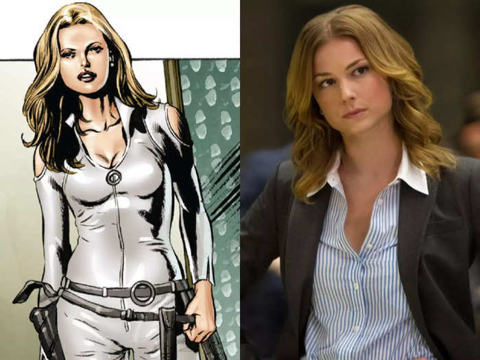 Agent 13, aka Sharon Carter, is played by Emily VanCamp and is introduced as an agent of S.H.I.E.L.D. She is later revealed to be Peggy Carter