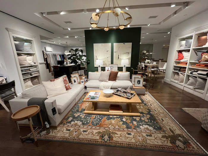 The upper level of the store housed furniture, rugs, linens, and other furnishings.